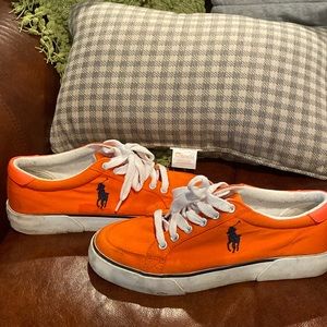Polo by Ralph Lauren size 8D Brisbane low men’s orange sneakers